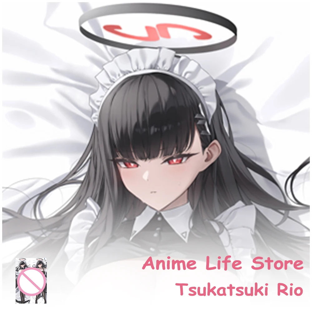 Cartoon Blue Archive Tsukatsuki Rio Dakimakura Pillowcase Cosplay Props Otaku Long Pillowcases Double-Sided Print Cushion Covers