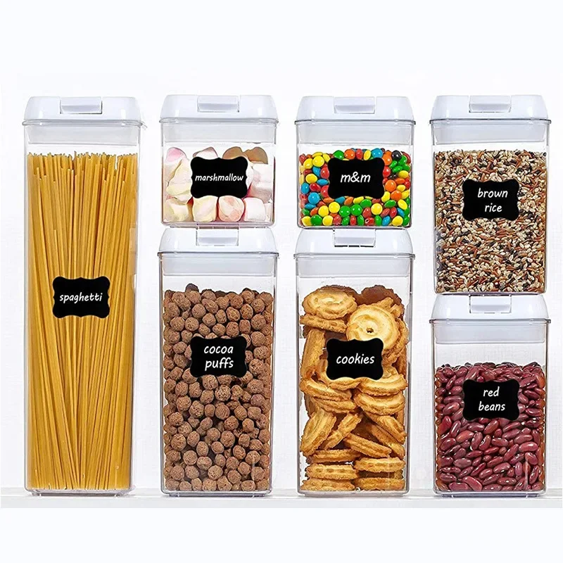 Air-Tight Food Storage Container for Cereals Easy Lock Sealed Jar Plastic Transparent Milk Powder Grains Candy Kitchen Organizer