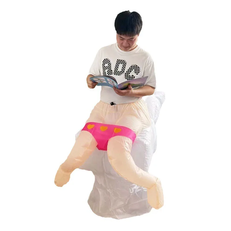 

Adult Halloween Party Performance Props Inflatable Toilet Costume Toy Doll Suit Bathtub Inflatable Suit for Masquerade
