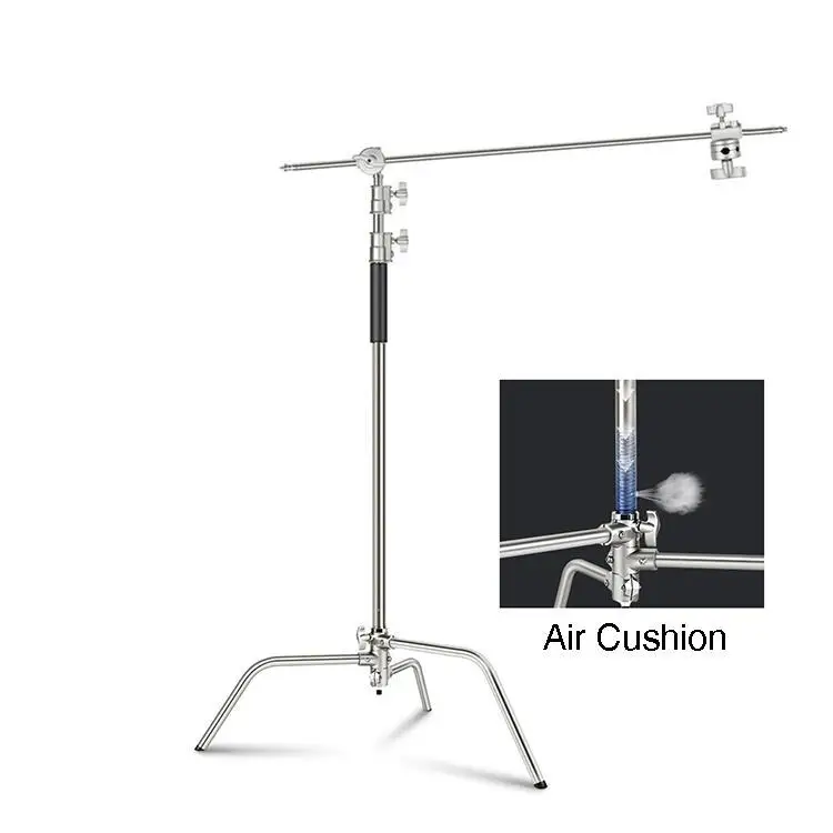 Air Cushion C Stand 3.3M Stainless Steel Heavy Duty C Stand,Max Height 10ft Light Stand with a 127cm Arm