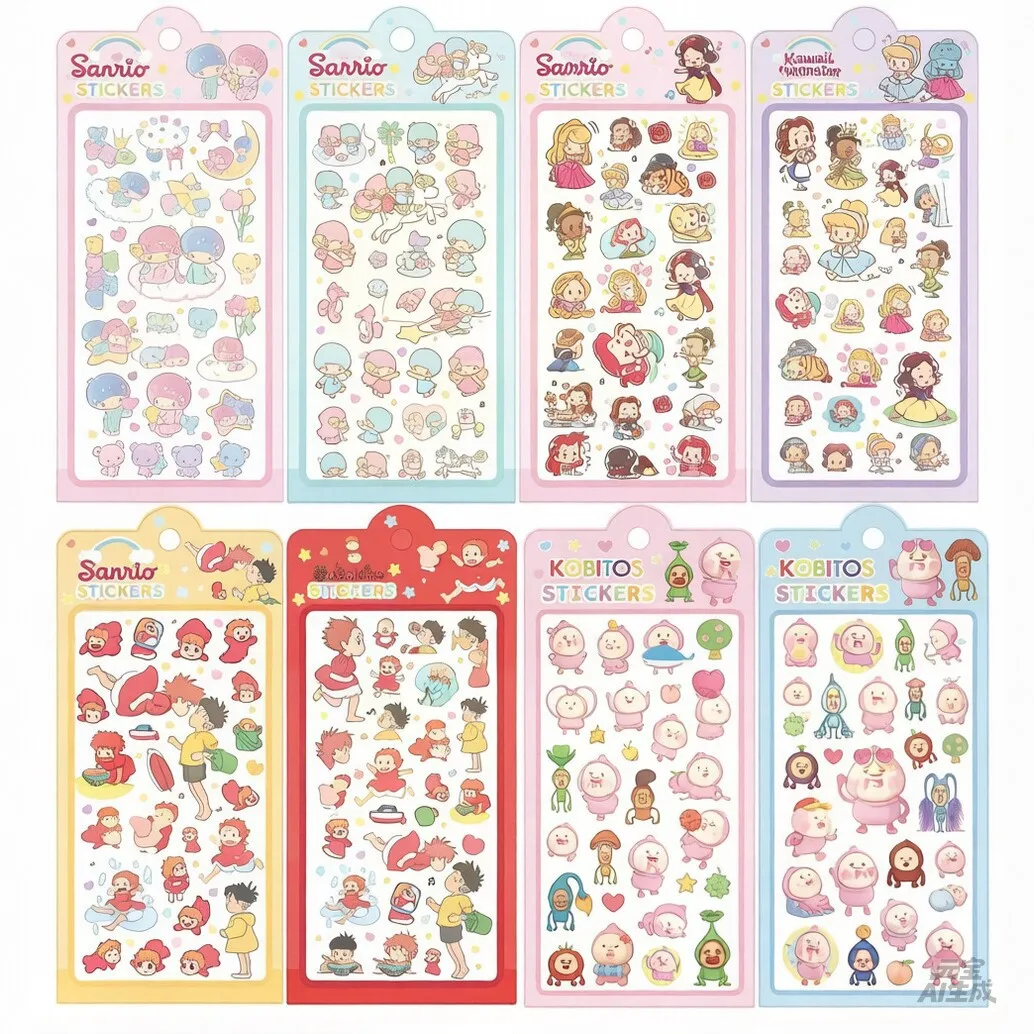 3D 3D relief stickers cartoon cute hand account decoration children DIY crystal drip stickers Japanese stickers