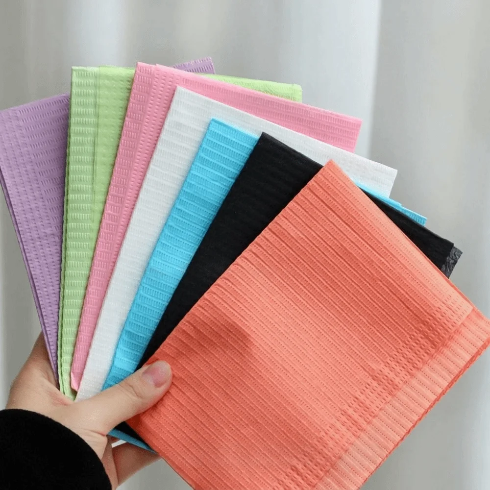 50/125 Sheets Disposable Nail Art Table Mat Foldable Waterproof Hygiene Underpad Double-layer Blue white orange green Pink Black
