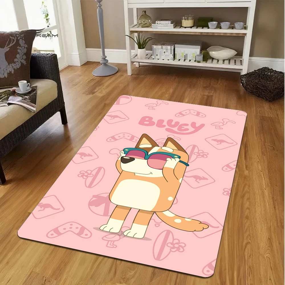 MINISO Disney-Bluey Area Rugs Anti-slip Carpets for Living Room Kids Playmat Bedroom Decor Popular Rug Sofa Floor Mat Room Decor