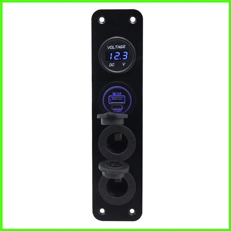 

Durable 12-24V Vehicle Interior Digtal Voltmeter with QC3.0 PD 45W Power Socket