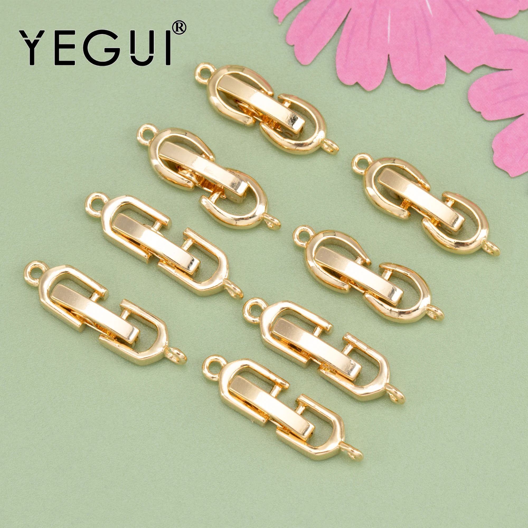 

YEGUI MA75,jewelry accessories,nickel free,18k gold plated,copper metal,hooks,jewelry making,clasp of bracelet necklace,6pcs/lot