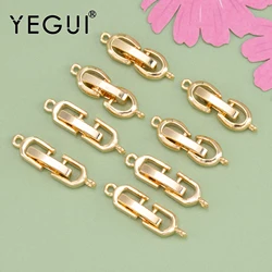 YEGUI MA75,jewelry accessories,nickel free,18k gold plated,copper metal,hooks,jewelry making,clasp of bracelet necklace,6pcs/lot