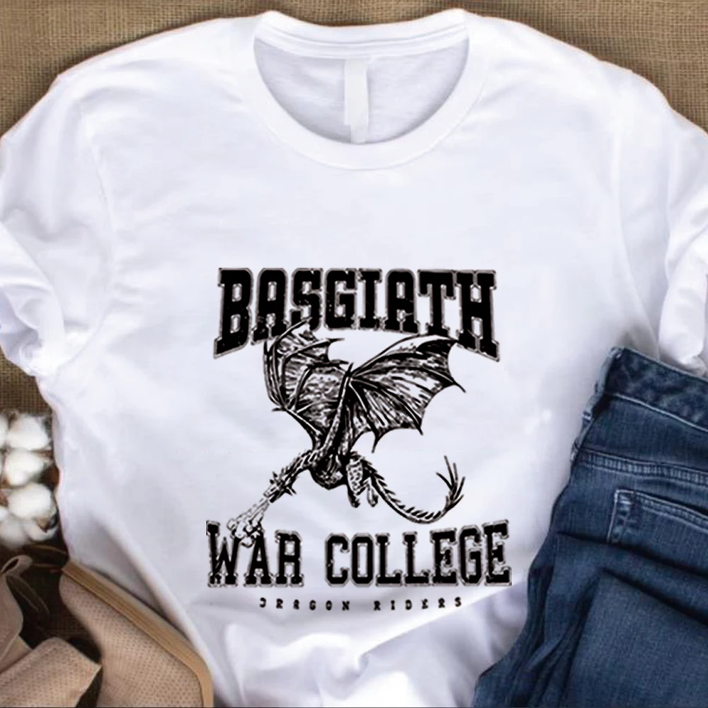 Basgiath War College T Shirt Fourth Wing Shirt  Aesthetic Dragon Rider Tees Fantasy Bookish Tops Unisex Short Sleeved Tshirt