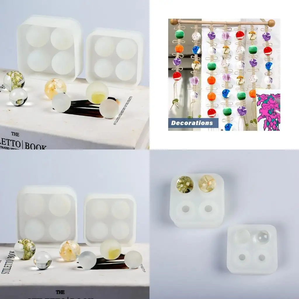  3D Small Ball Mold Pendant Silicone Mold for DIY Keychain Jewelry Non-stick