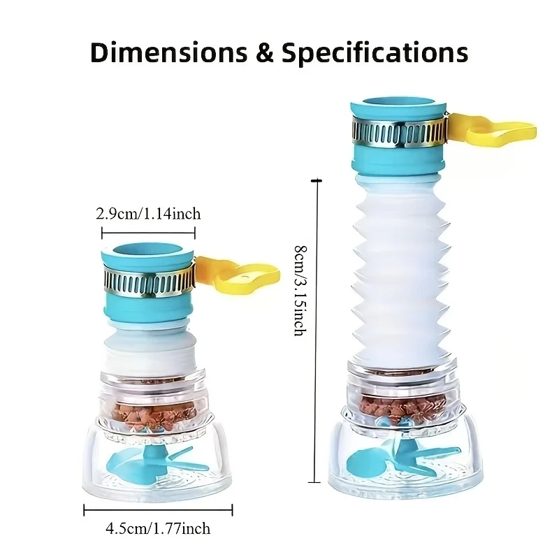 360°Rotatable Faucet Adapter Anti‑Splash Water Saving Tap Extender for Kitchen Bathroom Household Use
