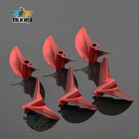 1pc 4.76mm 3/16'' CNC Red 2Blades Aluminium Propeller Left/Right D38/40/41/42/43/44/45/46/48/51/52mm for RC Shrimp Boat Cat Boat