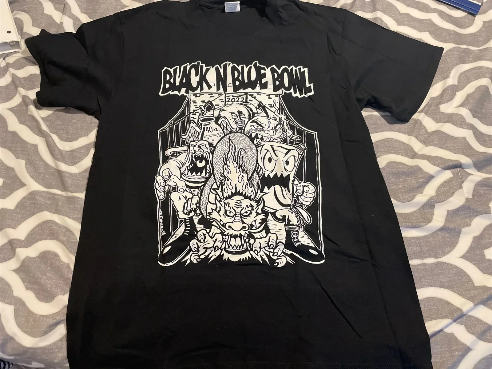 

Черная футболка N Blue Bowl 2022, Nyhc Ny Hardcore Punk L Madball Sick Of It All