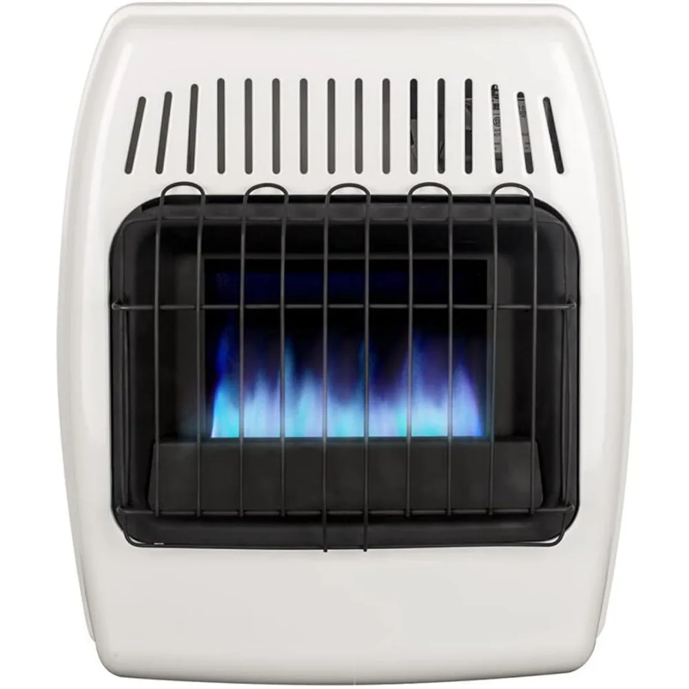 20,000 BTU Natural Gas Wall Heater, Vent-Free Propane Heater for Indoor Use - Dual Fuel, White
