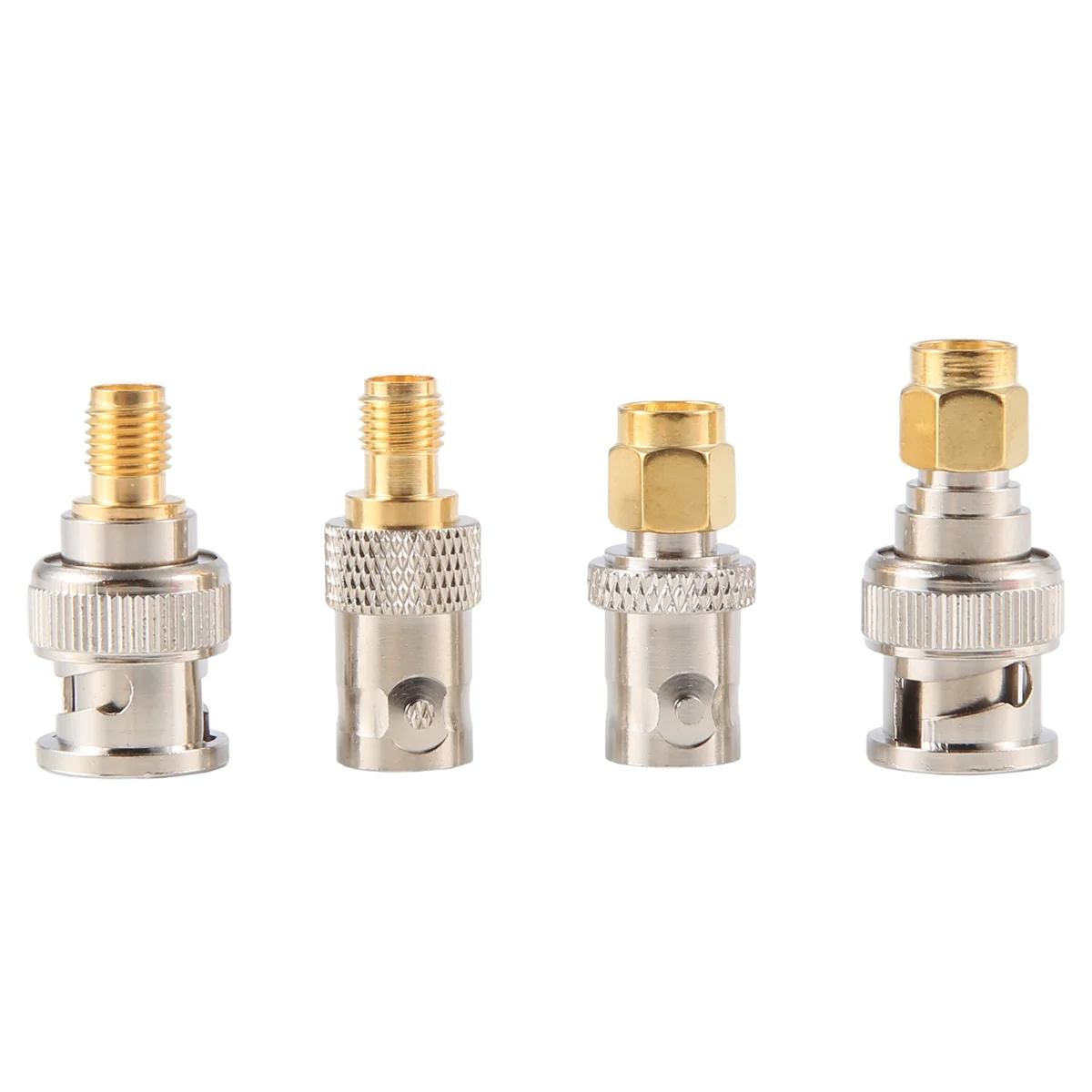 HLES 4Pcs BNC To SMA Type Male Female RF Connector Adapter Test Converter Kit Set