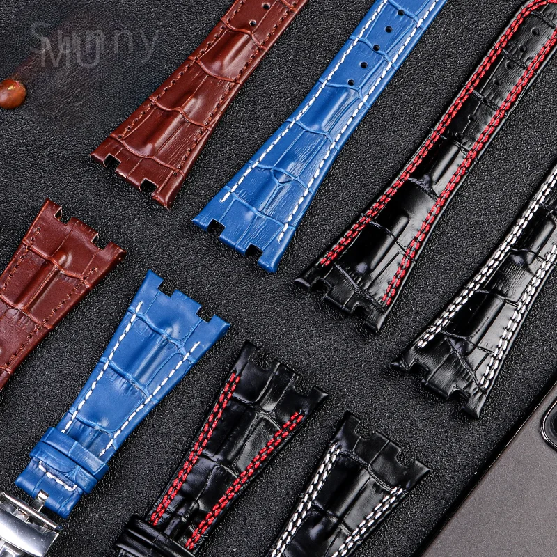 High Quality Men Cowhide Watch Strap for Audemars & Piguet  Royal Oak 15703 26471 26474 Offshore Series 28mm Watch Accessories