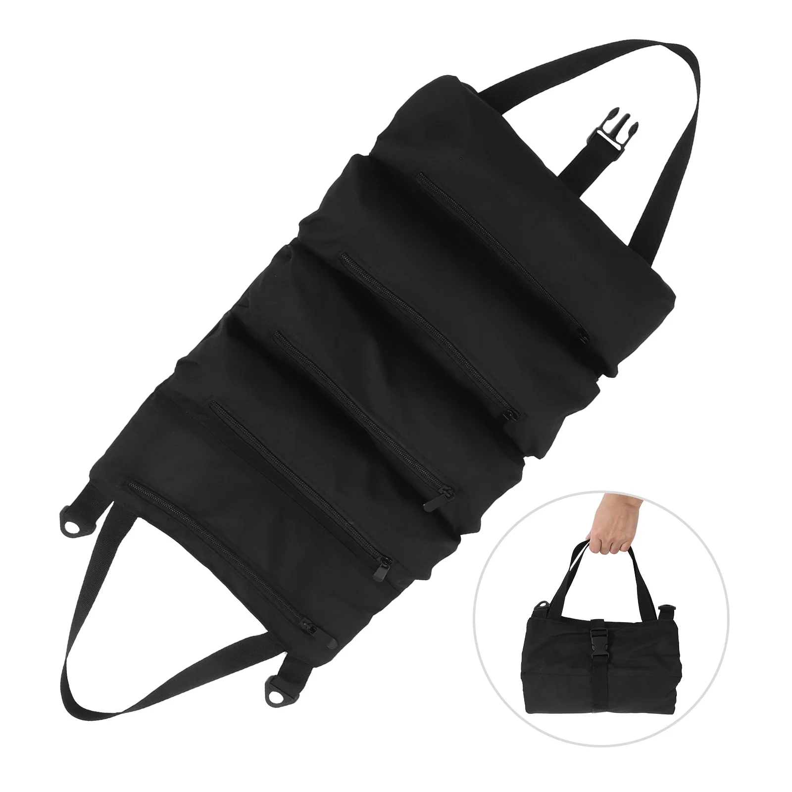 Rolling Tool Bag for Mechanics Heavy Duty Tool Storage Bag Tool Organizer Pouch with Wrench Pockets Portable Tool Bag for Travel