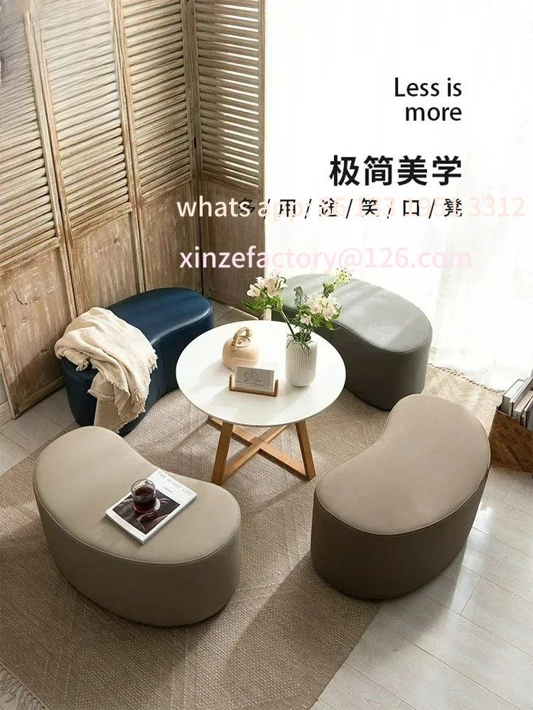 

Customizable Lazy lady door shoe change stool light luxury high-end leather designer low high-end sofa makeup