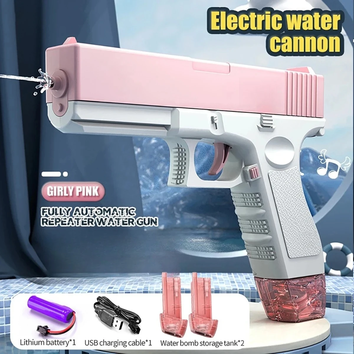 Pistolet à eau électrique - Tir à 10 mètres - Batterie rechargeable Pistolet à eau électrique - Tir à 10 mètres - Batterie rechargeable