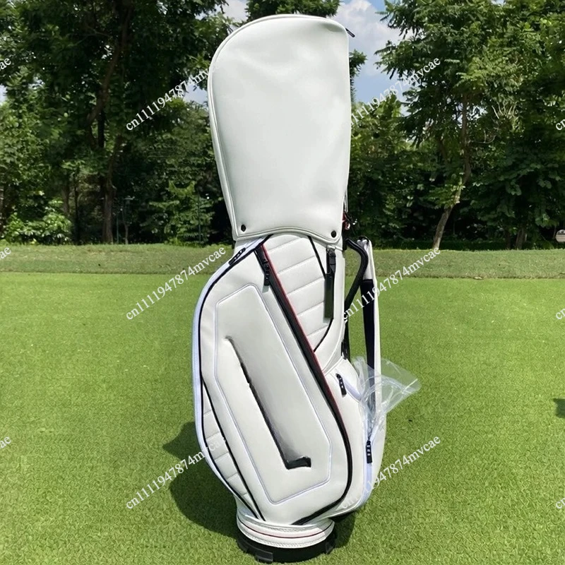 NEW White/Black/Gray Golf Tour Leather Bag Professional Golf Caddy Bag