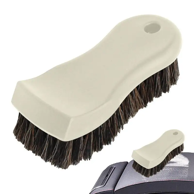 

Soft Horsehair Leather Cleaning Brush Genuine Horsehair Detailing Brush For Car Interiors Boats Carpets Cleaning Washing Brush