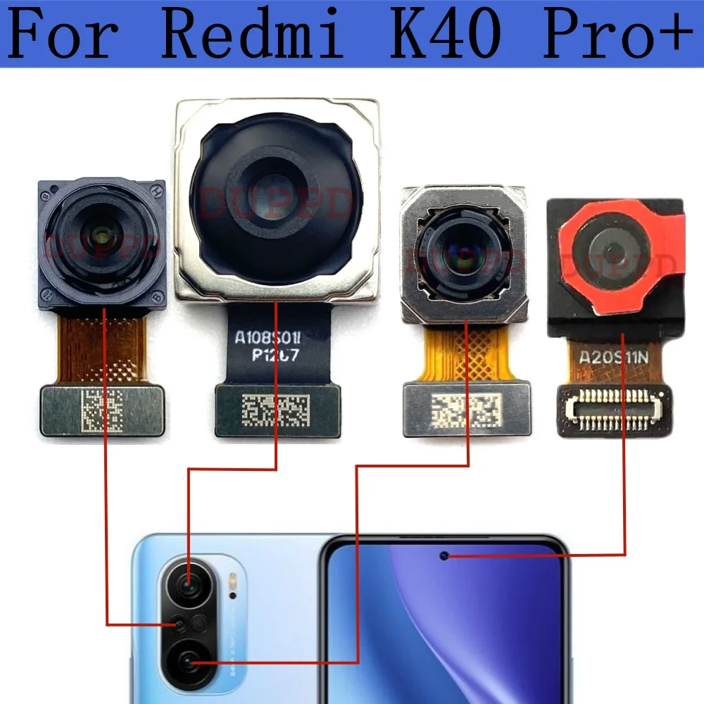 

Front Rear Camera For Xiaomi Redmi K40 Pro+ Plus Ultra Wide Selfie Ultrawide Macro Back Main Facing Camera Flex Parts