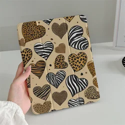 Cute Leopard Love Case For Apple iPad Air 2024 Pro 11 inch Air5/4 10.9 iPad 5/6/7/8/9 9.7 Air 3 10.2/10.5'' mini 6/5/4 Cover