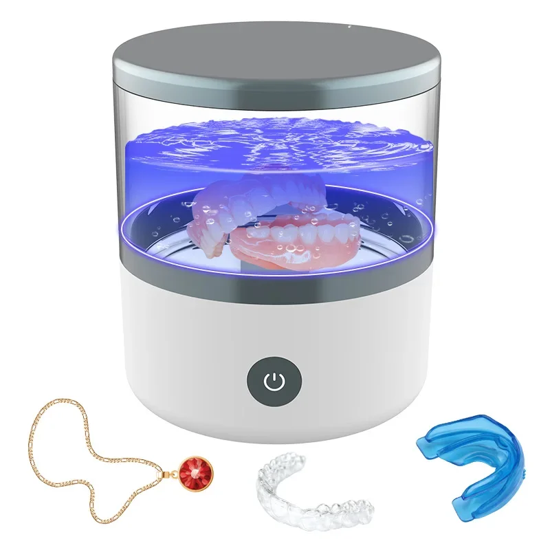 

Transparent Style Built-in battery Dental Cleaning Machine Professional Wash Dental Mouth Guard Cleaner Ultrasonic