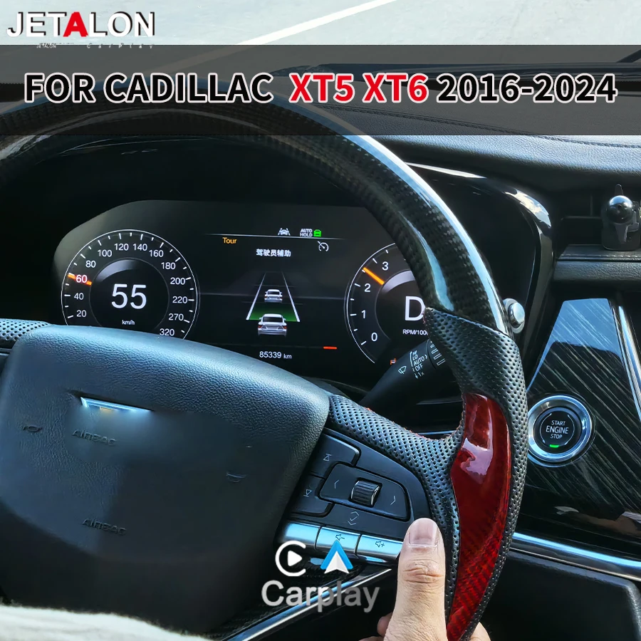 

For Cadillac XT5 XT6 2016-2024 Digital Virtual Cockpit 12.3Inch Car Wireless Carplay Screen Speedometer Instrument Cluster Panel