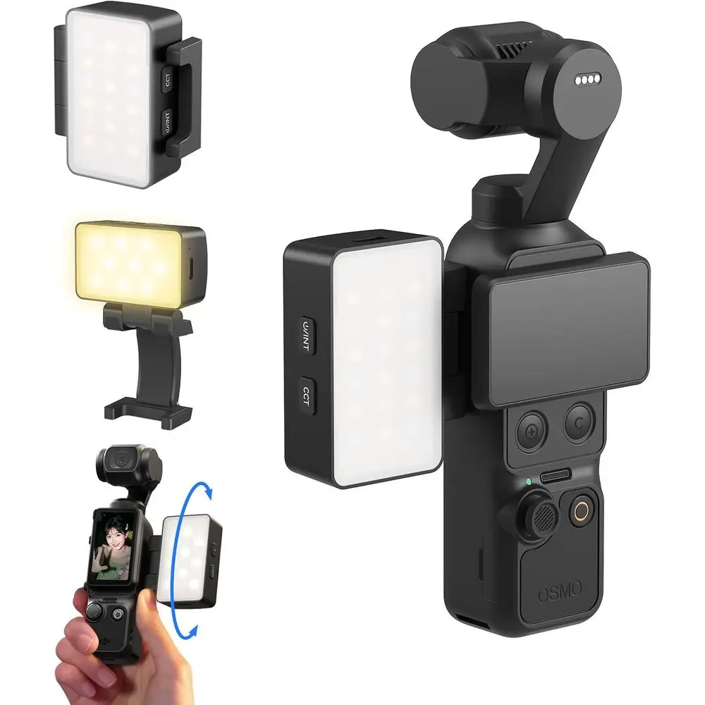 

Adjustable 650mAh Battery LED Video Light for 4/3 Mini Cams, 2700K-6500K, 360° Rotation, Ideal for Vlog and Content Creation