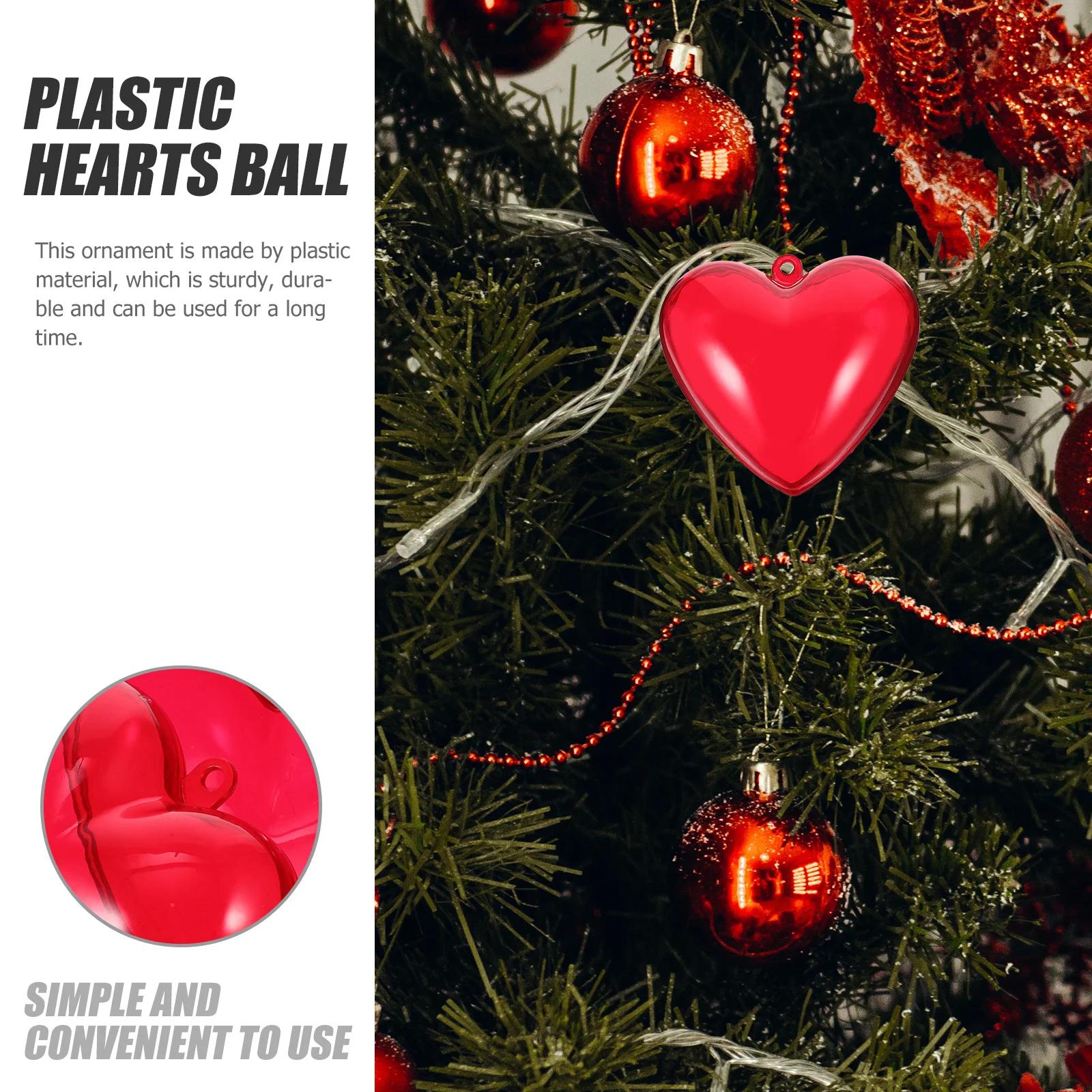 

10pcs Heart Shaped Packaging Box Fillable Plastic Ornaments For Christmas Wedding Party Diy Decorative Bauble Valentine Gift