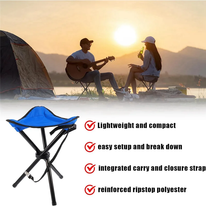 

Portable Folding Camping Stool, Tripod Seat, Folding Camping Chair, Outdoor Travel Medium Chair For Picnic Garden Lawn-AT64