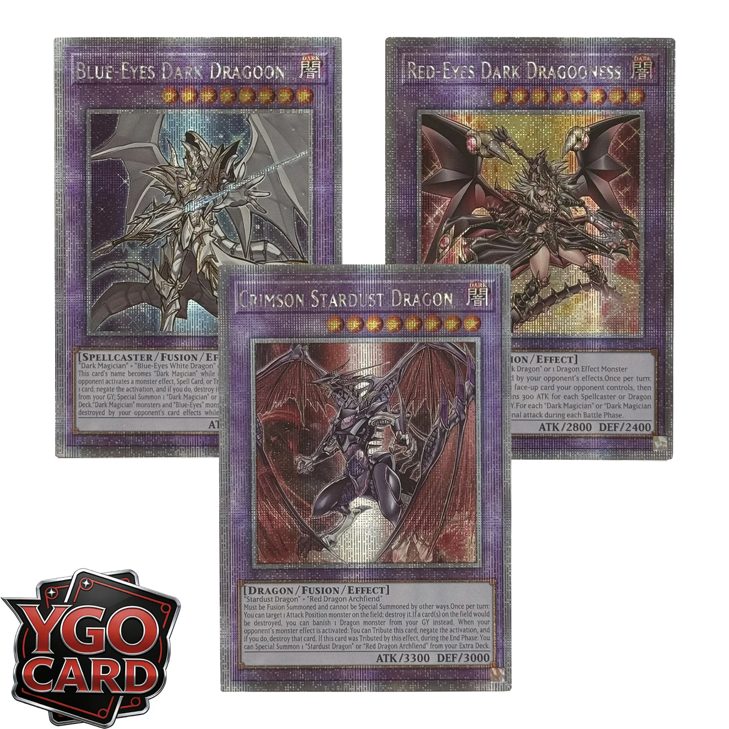 Orica YUGIOH DIY Proxy Cards Blue Eyes Dark Dragoon Red Eyes Dark Dragooness Crimson Stardust Dragon Non-Original Cards