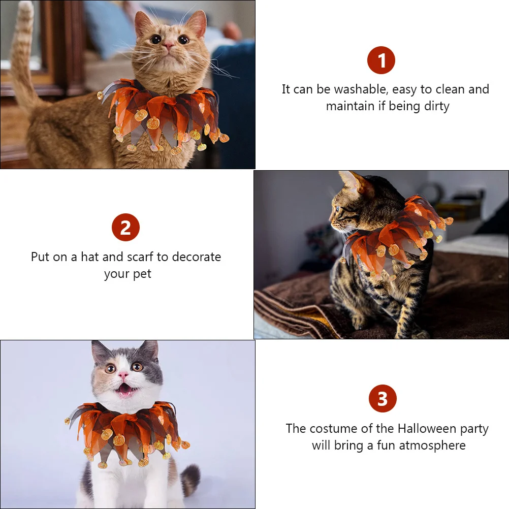 

1Set Cat Halloween Costume Unique Party Supplies Soft Safe Cloth Elastic Band Design Funny Neckerchief Photography Props