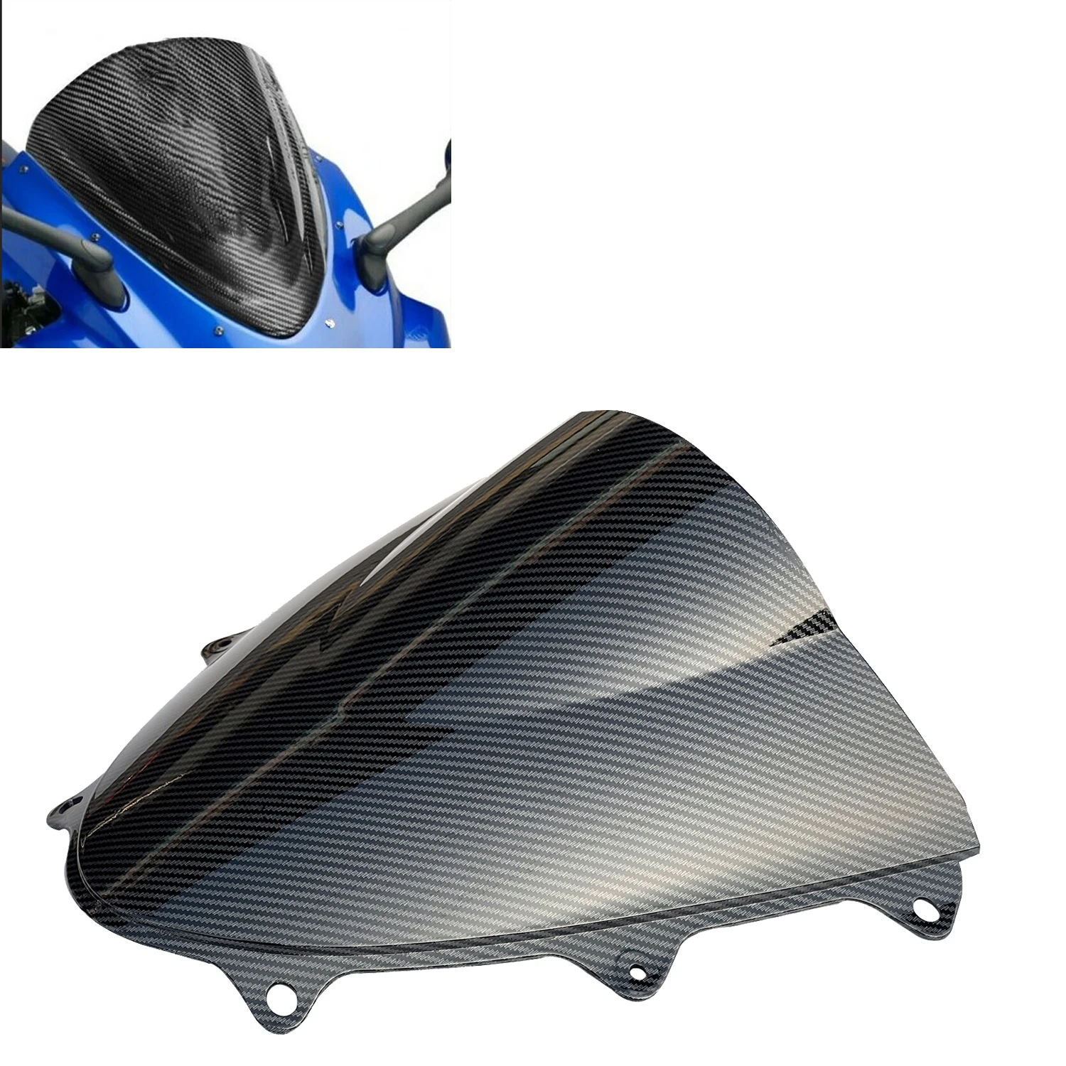 

Motorcycle Carbon Fiber Pattern Double Bubble Windshield Windscreen For Suzuki GSXR 600 750 2011-2021 2013 2016 2018 2019 2020