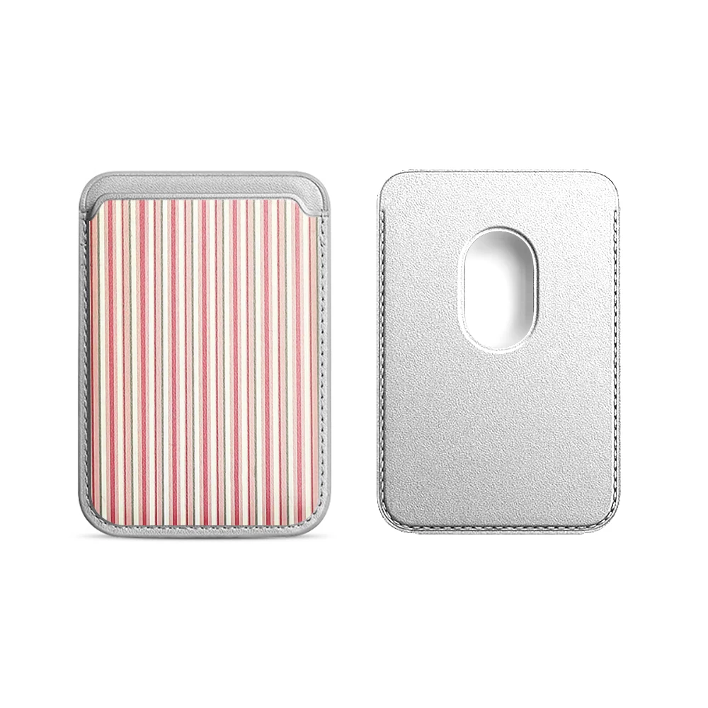 Gestreifter Leder-Kartenhalter für Magnetische Hüllen, Geeignet für alle iPhones mit Magsafe-Kartenfach – Detail 18