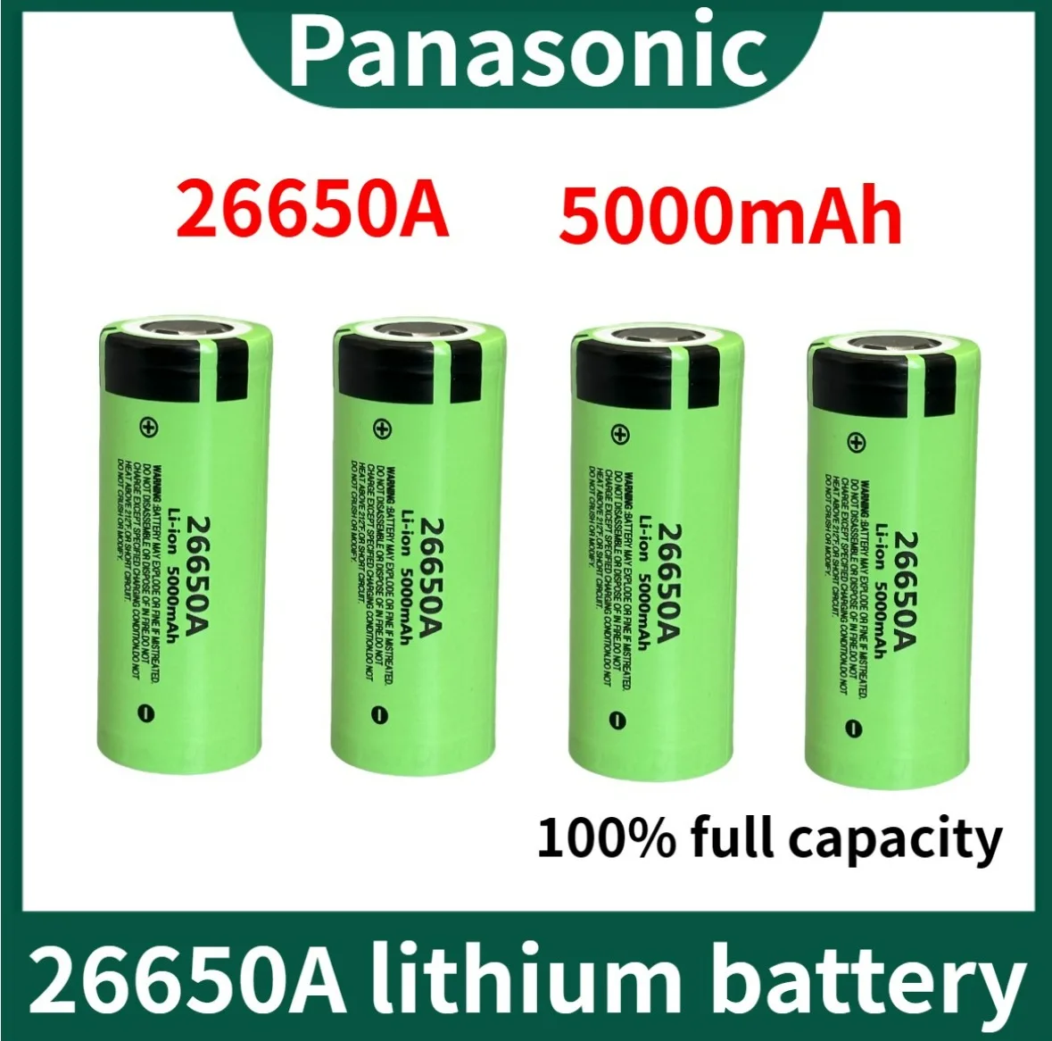 Nowy Panasonic oryginalny 26650 20A akumulator litowy 26650A, 3.7V 5000mAh nadaje się do latarek