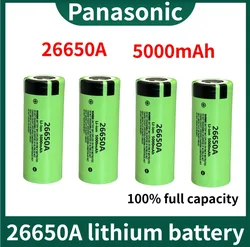 New Panasonic original 26650 20A rechargeable lithium battery 26650A, 3.7V 5000mAh suitable for flashlights