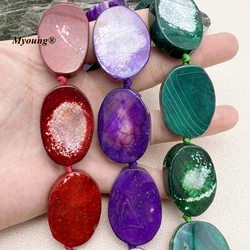 Large Oval Shape Multicolor Natural Agates Stone Slice Pendant Beads MY230829