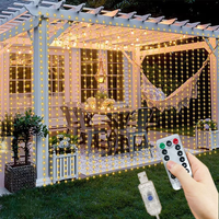 8 Mode USB Curtain Light Party Holiday Home Decoration Wedding Christmas Outdoor LED Garland Fairy Light Garden Light String 6M