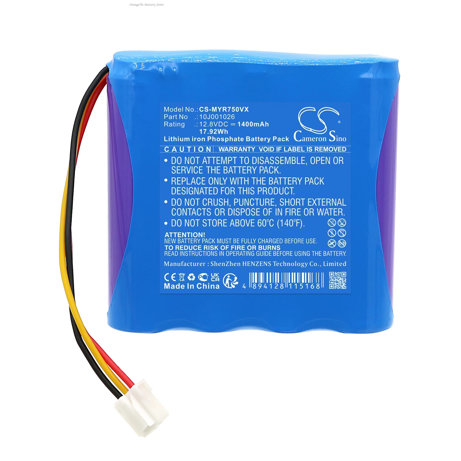 12.8V 1400mAh Vacuum Cleaner Battery 10J001026 for Moneual RYDIS R750, Rydis Cleanbot R750 +TOOL