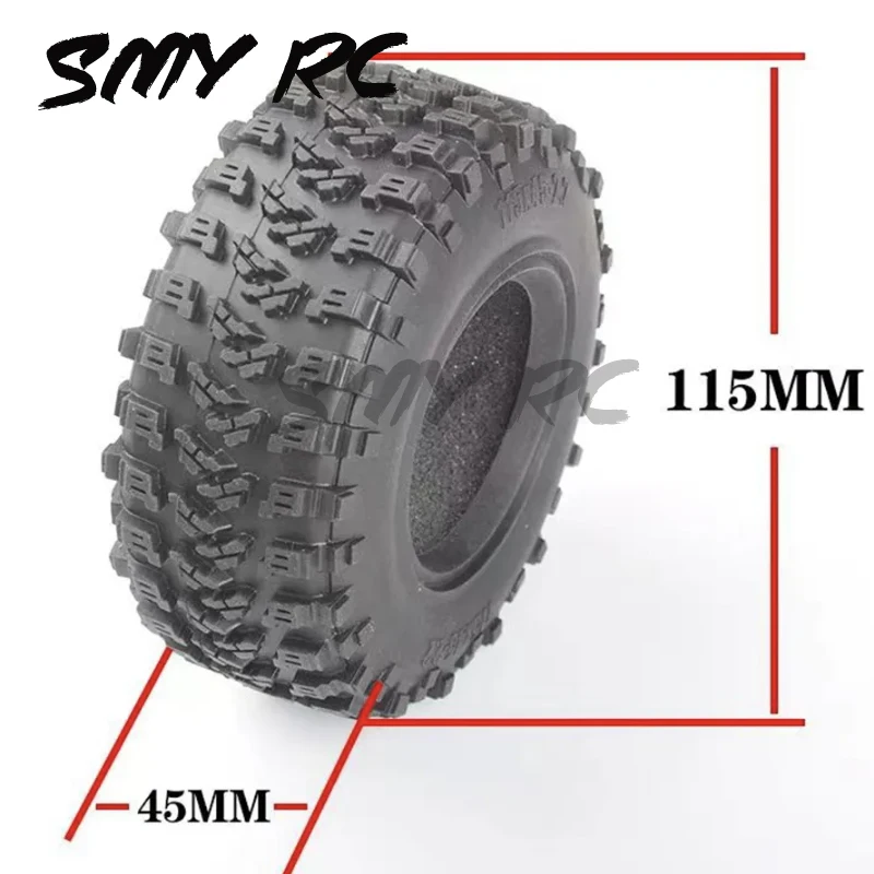 4 pz 115MM 2.2 gomma grandi pneumatici pneumatici ruota per 1/10 RC Crawler auto Axial Wraith SCX10 Capra Traxxas TRX4 TRX6 D90