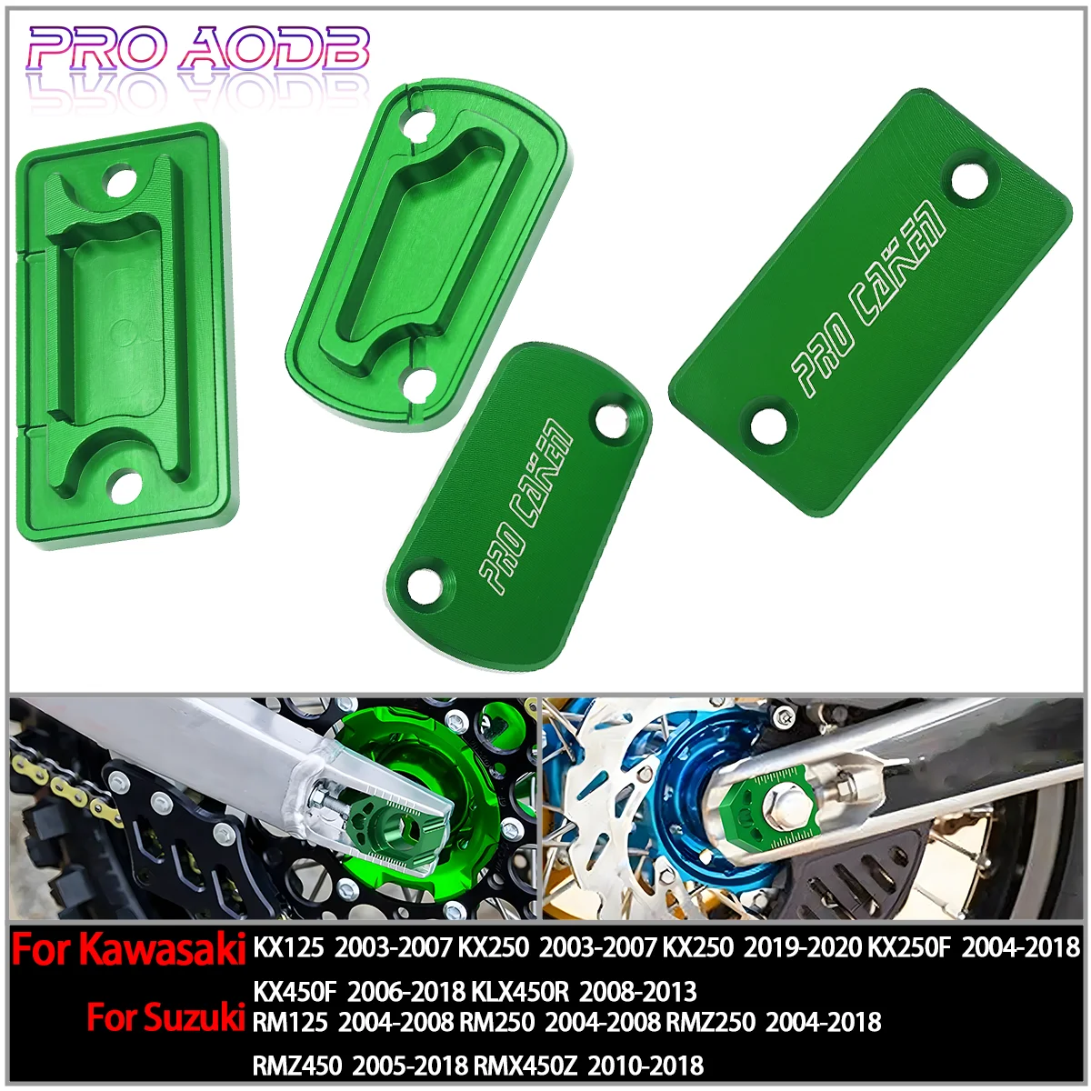 

For Kawsaki KX125 KX250 KX250F KX450F KLX450R KX 125 250 450 CNC Motorcycles Front Rear Brake Clutch Reservoir Cover 2008-2013