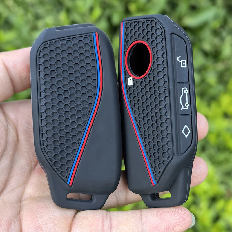 

Silicone Case For BMW 7 Series X5 X7 I7 IX 740LI Alcantara Car Remote Key Case Cover Shell Accessories