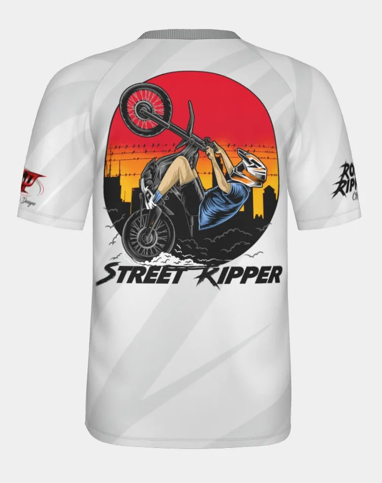 Men Urban Stunt Bike Graphic T-Shirt, Quick Dry & Breathable. Retro Sunset Biker Art for Biker Meetups and Weekend Riding Trips