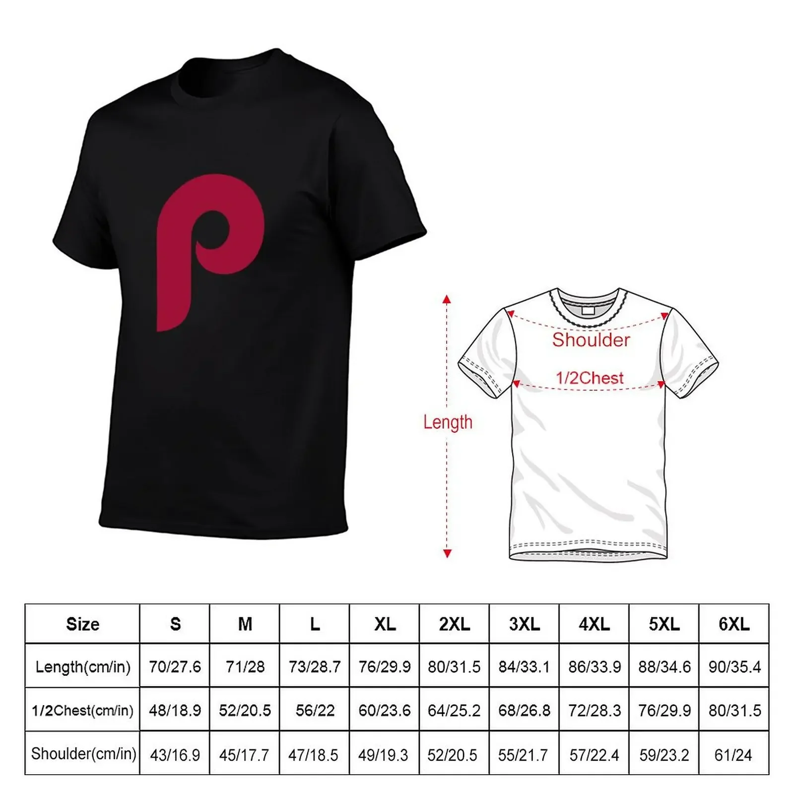 Go Phillies Vintage Style 90's P T-Shirt vintage anime shirt customs design your own mens fashion