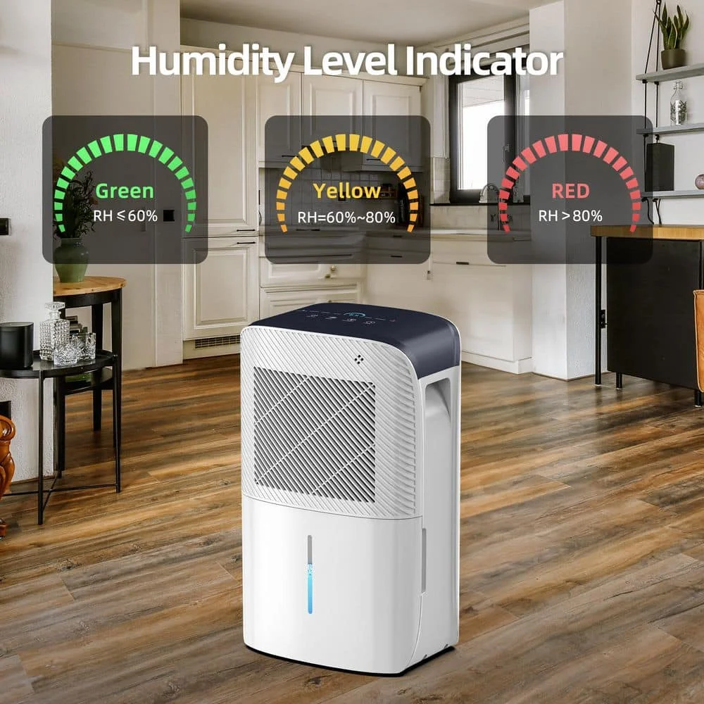 38 pt. 2000 sq. ft. Portable Dehumidifier in White with 6.55 pt. Bucket, Auto Defrost, Continuous Run, 2-Fan Speeds