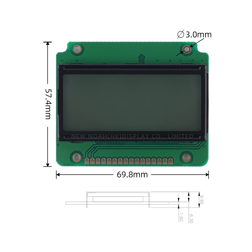 Russian Green Light Black Letters 1604B Character Dot Matrix Screen 04*16 LCD 3.6 Inches ST7066U Multi Language LCD Module
