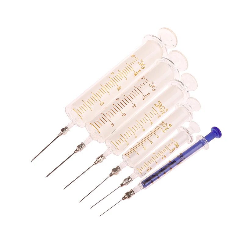 1/2/5/10/20/30ML Flux Metal Needle Transparent Glass Syringe For Mobile Phone Repair Mounting Oil Soldering Flux Syringe Tool