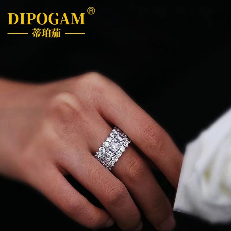 

Полнорядное кольцо с бриллиантом, 40-точечное импортное платиновое кольцо Mozambique PT950, модное и персонализированное мужское и женское модное кольцо