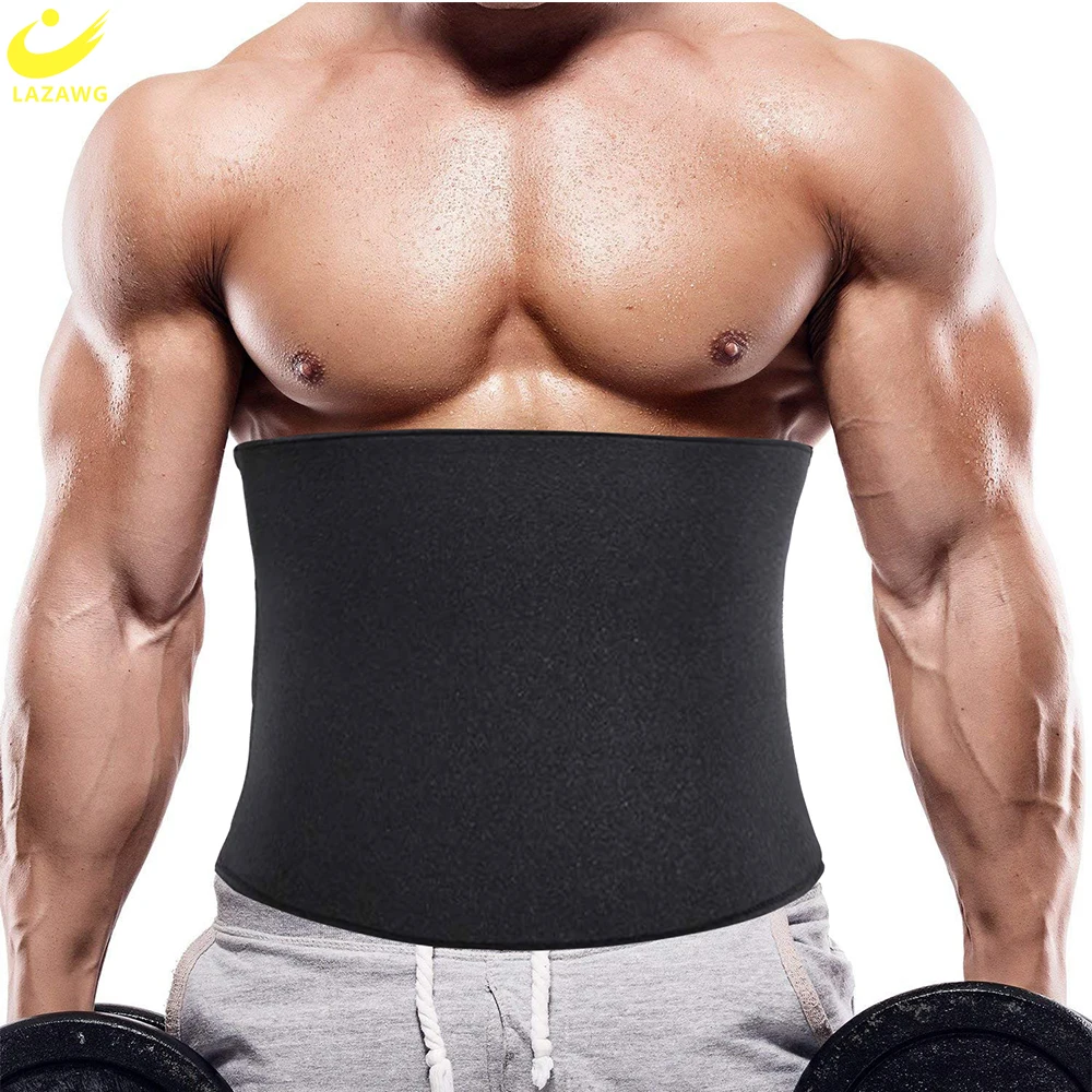 LAZAWG Waist Trainer for Men Sauna Girdles Weight Loss Tummy Belt Belly Cincher Neoprene Body Shaper Corset Fat Burner Slimming