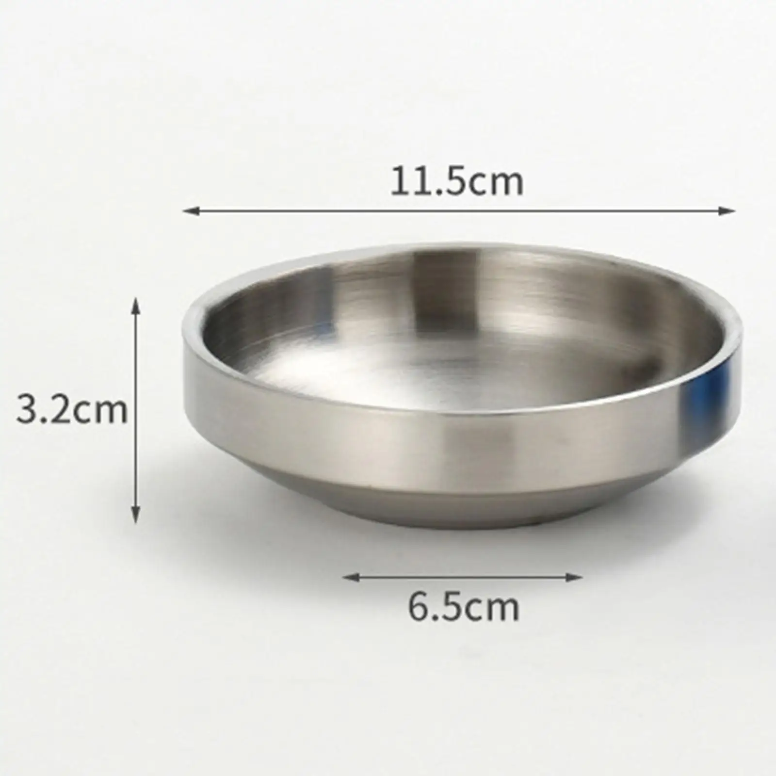 Durable Stainless Steel Sauce Dish Smooth Small Dipping Bowl for Salad Seasoning Plate Korean Cuisine Table view 4